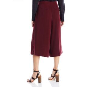 Nanette Lepore Women’s wide leg stretchy crepe culottes pant burgundy size 4